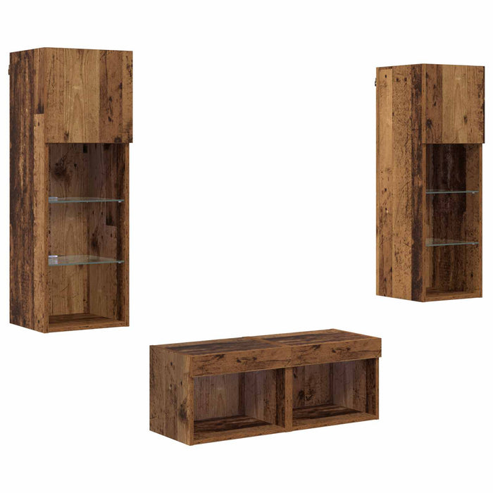 Dulapuri pentru TV 4 pcs Stejar Artizanal 40 x 30 x 30 cm - WALTI WALTI