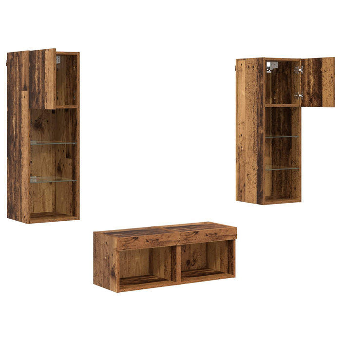 Dulapuri pentru TV 4 pcs Stejar Artizanal 40 x 30 x 30 cm - WALTI WALTI