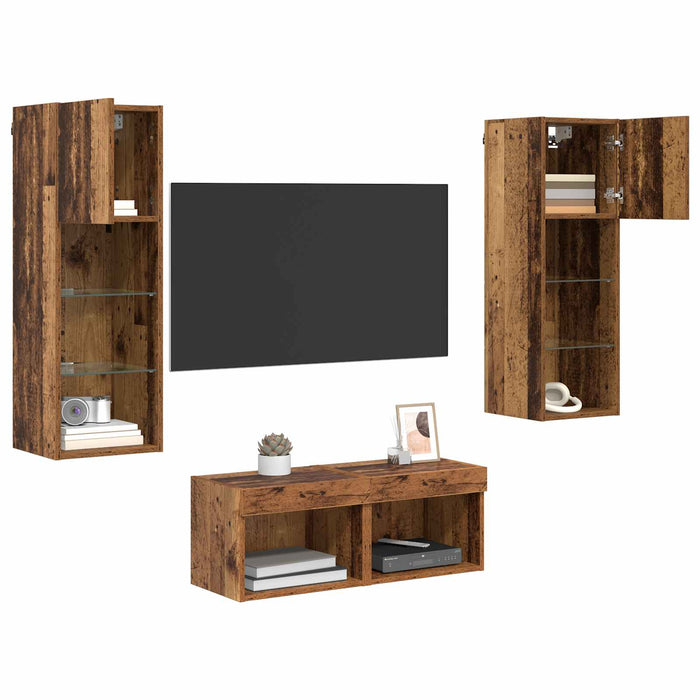 Dulapuri pentru TV 4 pcs Stejar Artizanal 40 x 30 x 30 cm - WALTI WALTI