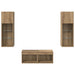 Dulapuri pentru TV Pe perete 4 pcs Stejar Negru 40 x 30 x 30 cm - WALTI WALTI
