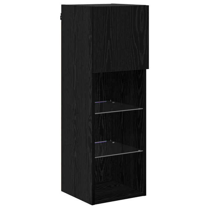 Dulapuri pentru TV Pe perete 4 pcs Stejar Negru 40 x 30 x 30 cm - WALTI WALTI