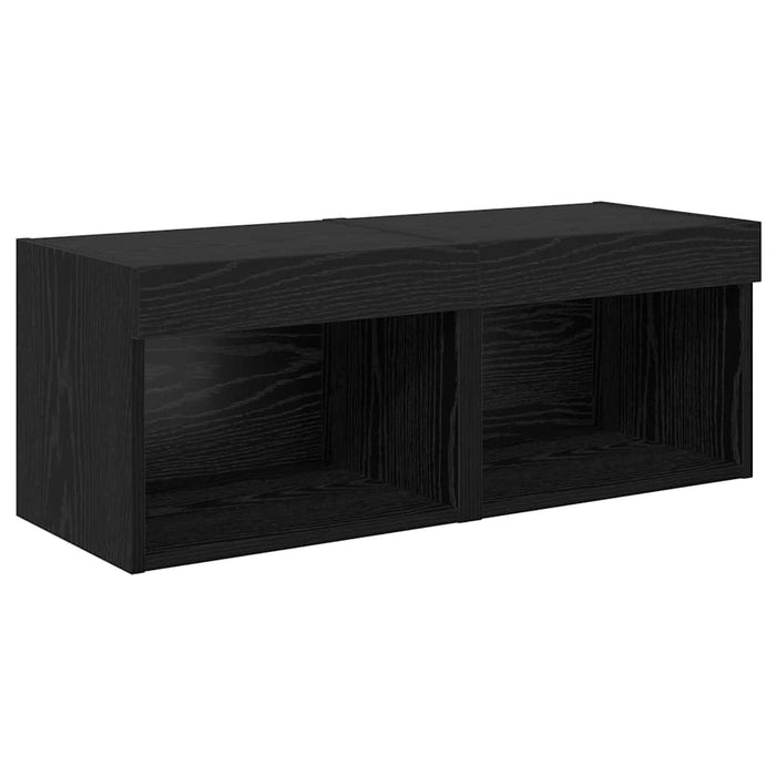 Unități pentru Pereți de TV 8 pcs Stejar Negru Lemn compozit - WALTI WALTI