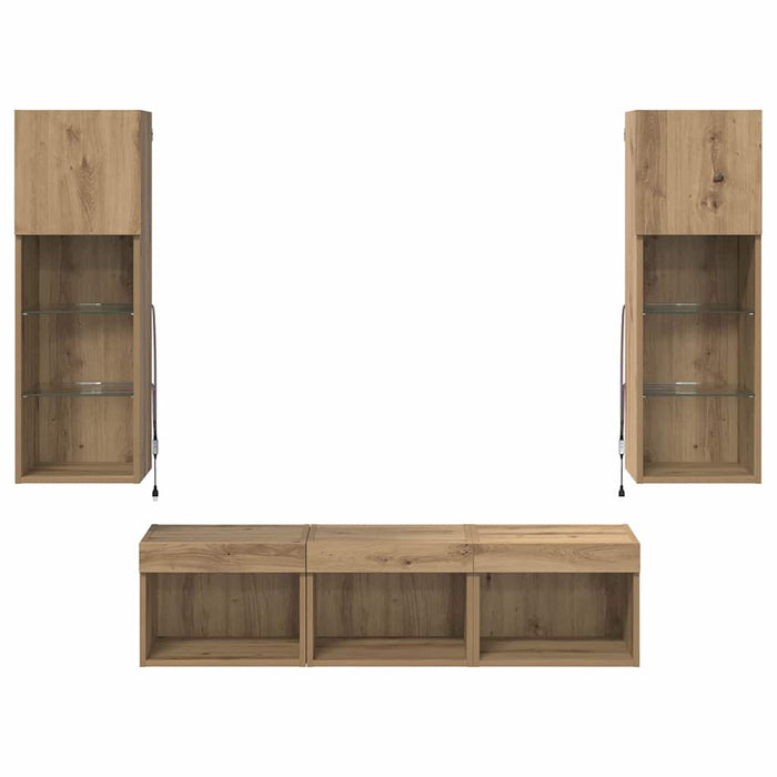 Unități pentru Pereți de TV 5 pcs Stejar Negru 60 x 30 x 30 cm - WALTI WALTI