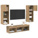 Unități pentru Pereți de TV 5 pcs Stejar Negru 60 x 30 x 30 cm - WALTI WALTI