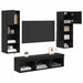 Unități pentru Pereți de TV 5 pcs Stejar Negru 60 x 30 x 30 cm - WALTI WALTI