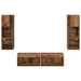 Unitate TV de Perete Pe perete 6 pcs Lemn Vechi Lemn compozit - WALTI WALTI