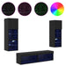 Unitate TV de Perete Pe perete 6 pcs Stejar Negru Lemn compozit - WALTI WALTI