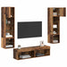 Unitate TV de Perete Pe perete 6 pcs Lemn Vechi Lemn compozit - WALTI WALTI