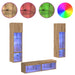 Unitate TV de Perete 6 pcs Stejar Artizanal Lemn compozit - WALTI WALTI