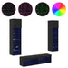 Unitate TV de Perete Pe perete 6 pcs Stejar Negru Lemn compozit - WALTI WALTI