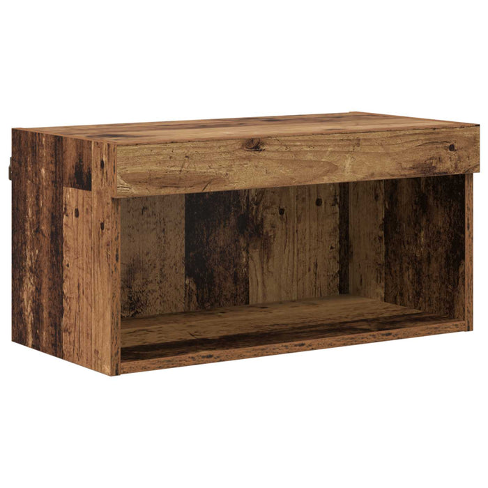 Cabinet TV cu lumini cu bandă LED 8 pcs Lemn Vechi Sticlă - WALTI WALTI