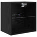 Cabinet TV cu lumini cu bandă LED 8 pcs Stejar Negru Sticlă - WALTI WALTI