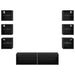 Cabinet TV cu lumini cu bandă LED 8 pcs Stejar Negru Sticlă - WALTI WALTI