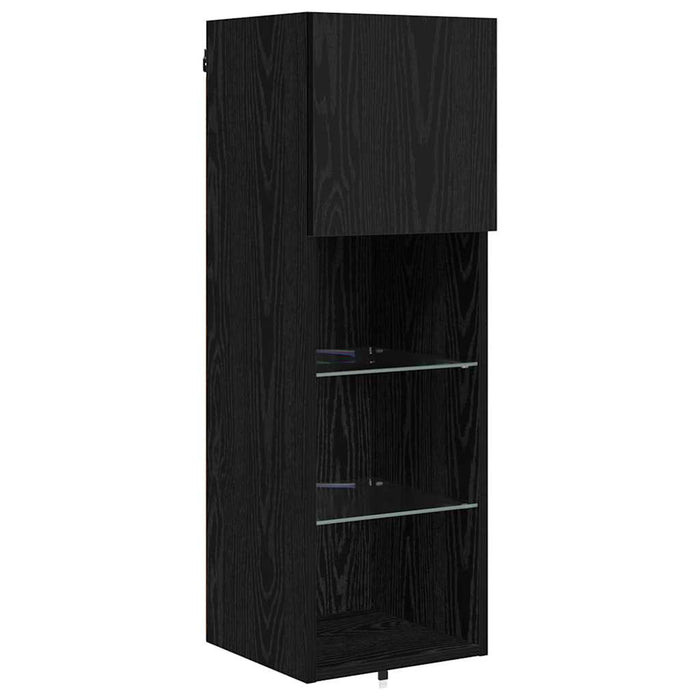 Unități pentru Pereți de TV 4 pcs Stejar Negru Lemn compozit - WALTI WALTI