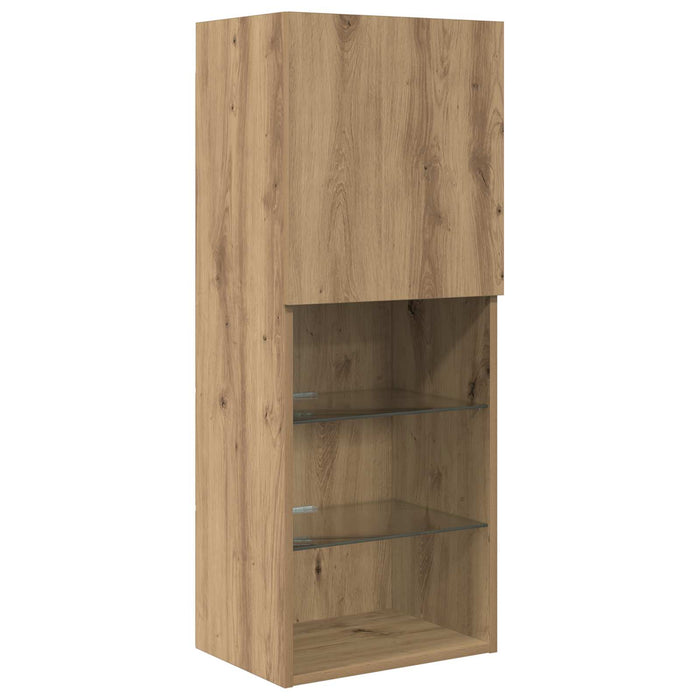 Unități TV de perete cu LED 5 pcs Stejar Artizanal Lemn compozit - WALTI WALTI