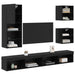 Unități TV de perete cu LED 5 pcs Stejar Negru Lemn compozit - WALTI WALTI