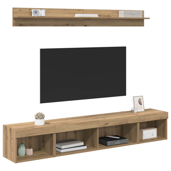Set Dulap pentru Televizor Montat pe Perete 5 pcs Lemn compozit - WALTI WALTI