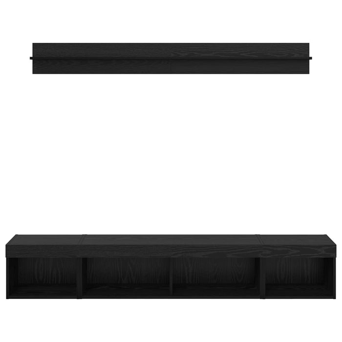 Set Dulap pentru Televizor Montat pe Perete 5 pcs Stejar Negru - WALTI WALTI