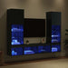 Unități TV de perete cu LED 5 pcs Stejar Negru 40,5 x 30 x 102 cm - WALTI WALTI