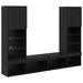 Unități TV de perete cu LED 5 pcs Stejar Negru 40,5 x 30 x 102 cm - WALTI WALTI
