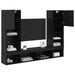 Unități TV de perete cu LED 5 pcs Stejar Negru 40,5 x 30 x 102 cm - WALTI WALTI