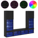 Unități TV de perete cu LED 5 pcs Stejar Negru 40,5 x 30 x 102 cm - WALTI WALTI