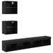 Unități TV de perete cu LED 5 pcs Stejar Negru 100 x 30 x 30 cm - WALTI WALTI