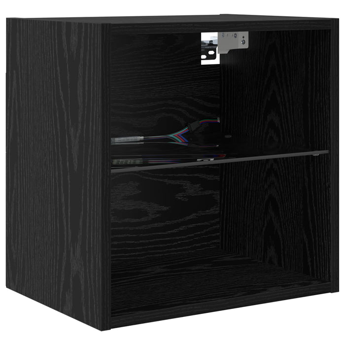 Unități TV de perete cu LED 5 pcs Stejar Negru 100 x 30 x 30 cm - WALTI WALTI