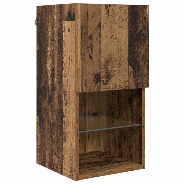 Unități TV de perete cu LED 6 pcs Lemn Vechi Lemn compozit - WALTI WALTI