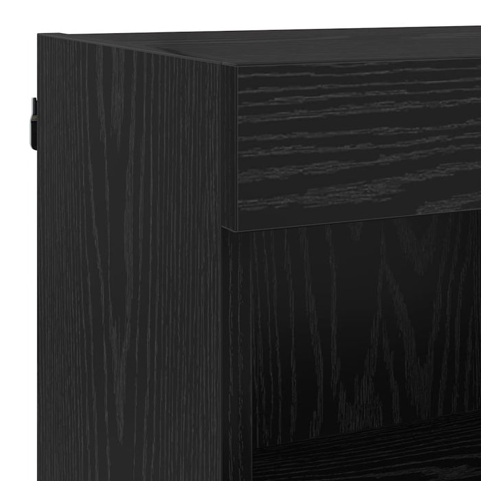 Unități TV de perete cu LED 6 pcs Stejar Negru Lemn compozit - WALTI WALTI