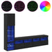 Unitate TV de Perete cu led 4 pcs Stejar Negru Lemn compozit - WALTI WALTI
