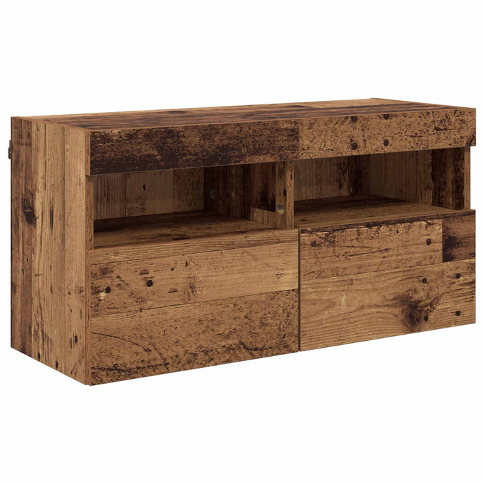 Unități TV de perete cu LED 5 pcs Lemn Vechi 80 x 30 x 40 cm - WALTI WALTI