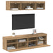 Unități TV de perete cu LED cu led 5 pcs Stejar Artizanal - WALTI WALTI