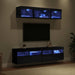 Unități TV de perete cu LED 5 pcs Stejar Negru 80 x 30 x 40 cm - WALTI WALTI
