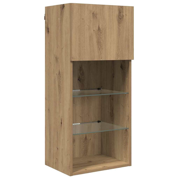 Unități TV de perete cu LED 5 pcs Stejar Artizanal - WALTI WALTI