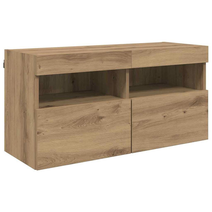 Unități TV de perete cu LED 5 pcs Stejar Artizanal - WALTI WALTI