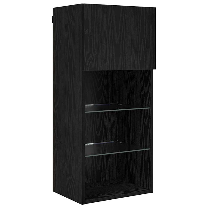Unități TV de perete cu LED 5 pcs Stejar Negru - WALTI WALTI
