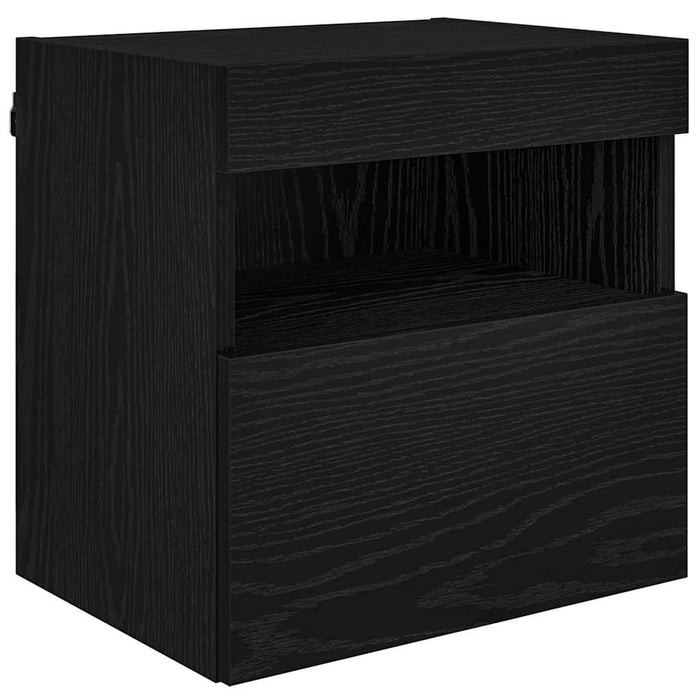 Unități TV de perete cu LED 5 pcs Stejar Negru - WALTI WALTI