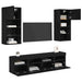 Unități TV de perete cu LED 5 pcs Stejar Negru - WALTI WALTI