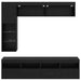 Cabinet TV cu led Pe perete 7 pcs Stejar Negru Lemn compozit - WALTI WALTI