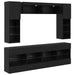 Set Dulap pentru Televizor Montat pe Perete 6 pcs Stejar Negru - WALTI WALTI