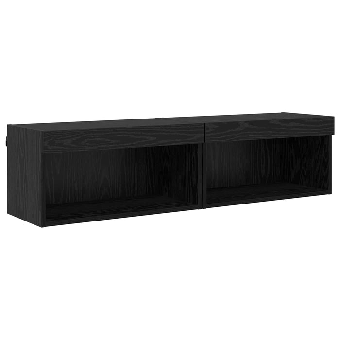 Set Dulap pentru Televizor Montat pe Perete 6 pcs Stejar Negru - WALTI WALTI