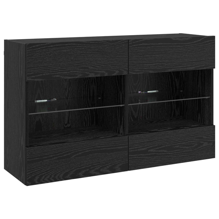 Set Dulap pentru Televizor Montat pe Perete 6 pcs Stejar Negru - WALTI WALTI