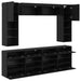 Set Dulap pentru Televizor Montat pe Perete 6 pcs Stejar Negru - WALTI WALTI