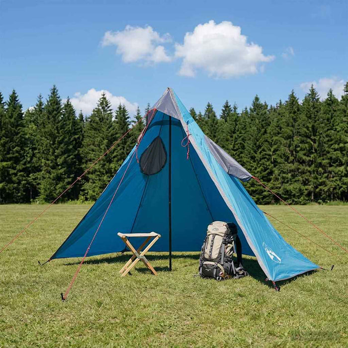 Pelerină de ploaie 2-în-1 cu glugă albastru 262 x 126 x 130 cm - WALTI WALTI
