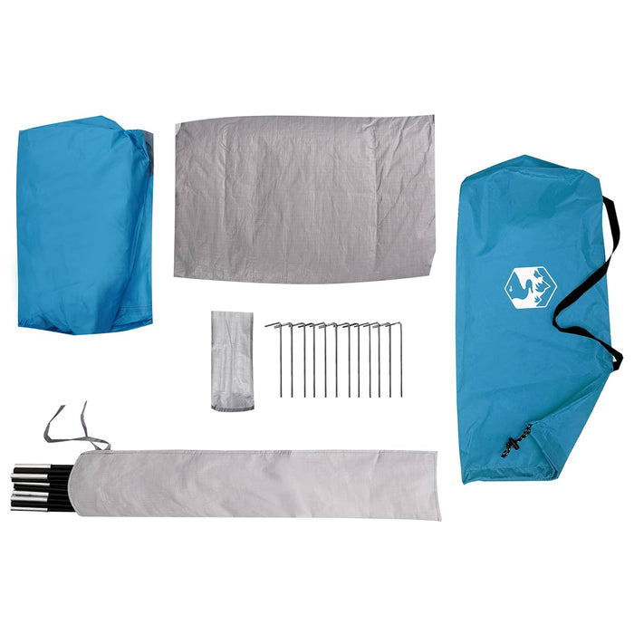 Cort de backpacking albastru 222 x 85 x 125 cm WALTI