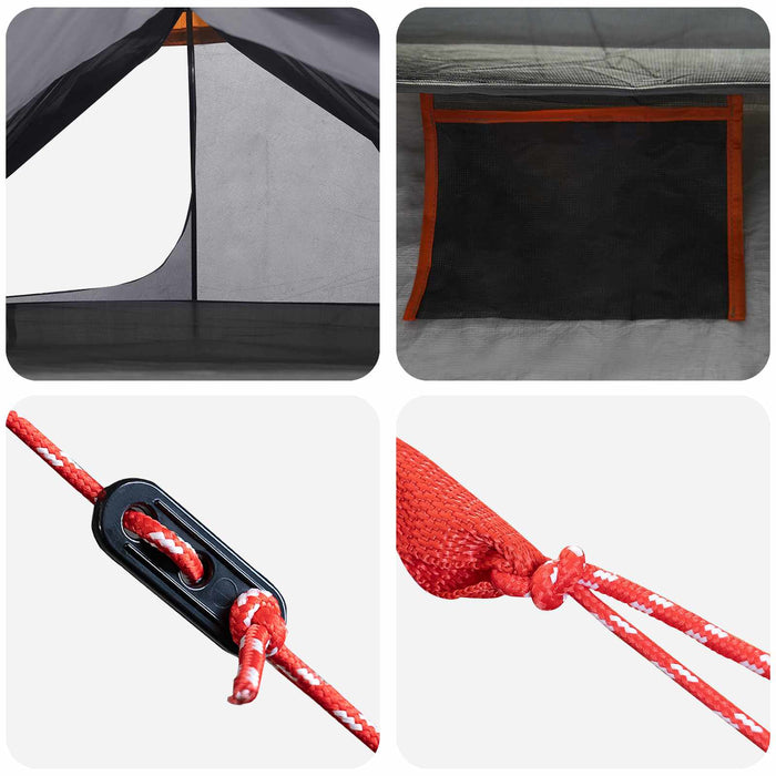 Cort de backpacking Gri și Portocalie 222 x 85 x 125 cm WALTI