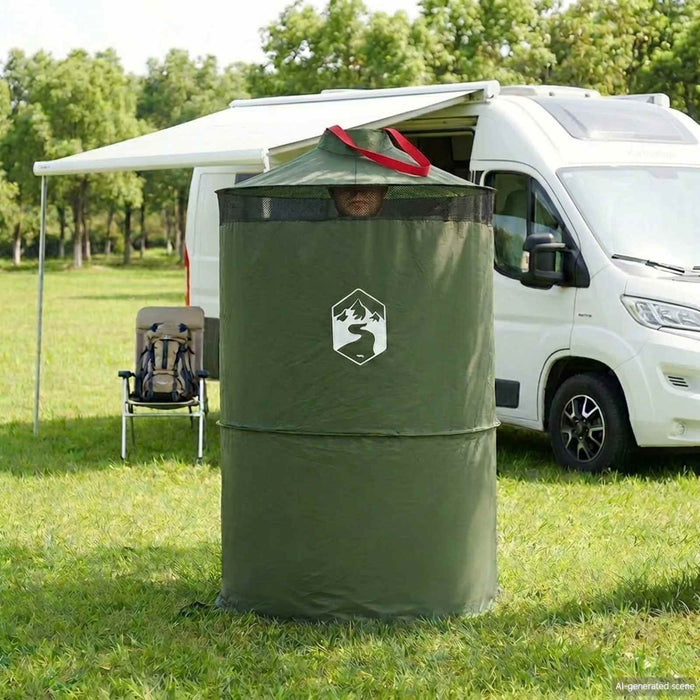 Cort de toaletă pop-up cu sfoară de agățat Verde 97 x 126 cm - WALTI WALTI