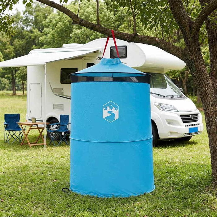 Cort de toaletă pop-up cu sfoară de agățat albastru 97 x 126 cm - WALTI WALTI