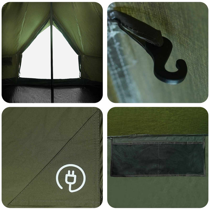 Cort de Familie Verde Army 6 persoane Bumbac sintetic WALTI